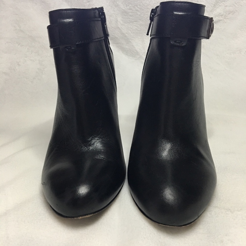 Coach Sondra Black Leather Booties Silver Buckle 8 - Picture 4 of 11